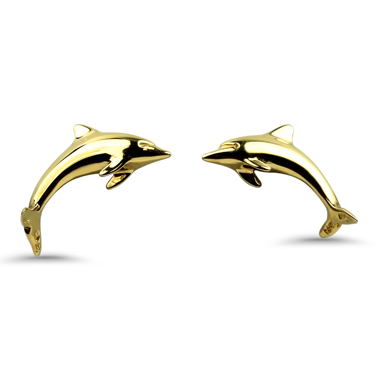 Dolphin hot sale earrings gold