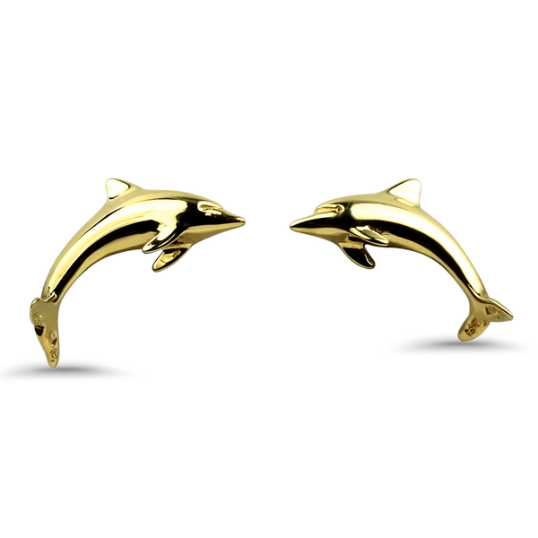 Estate 18K Yellow Gold A.G.A. Correa Dolphin Earrings Springer s