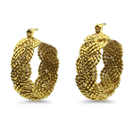 PAGE Estate Earring Estate 18K Yellow Gold A.G.A. Correa "Turk's Head" Hoop Earrings