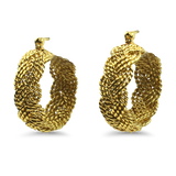 PAGE Estate Earring Estate 18K Yellow Gold A.G.A. Correa "Turk's Head" Hoop Earrings