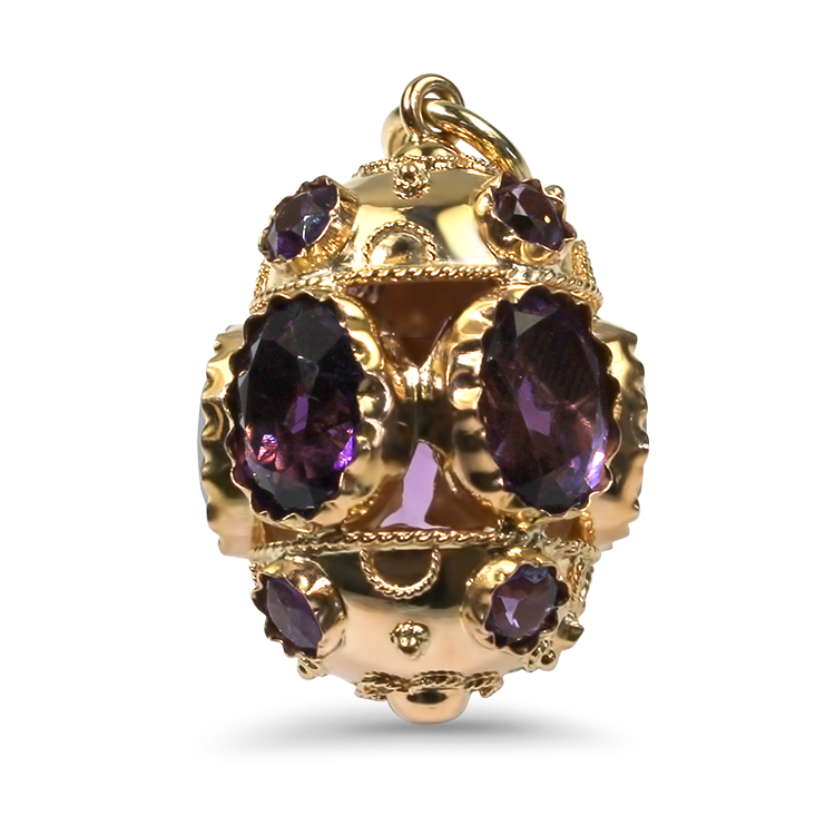 PAGE Estate Necklaces and Pendants Estate 18k Yellow Gold Amethyst Pendant