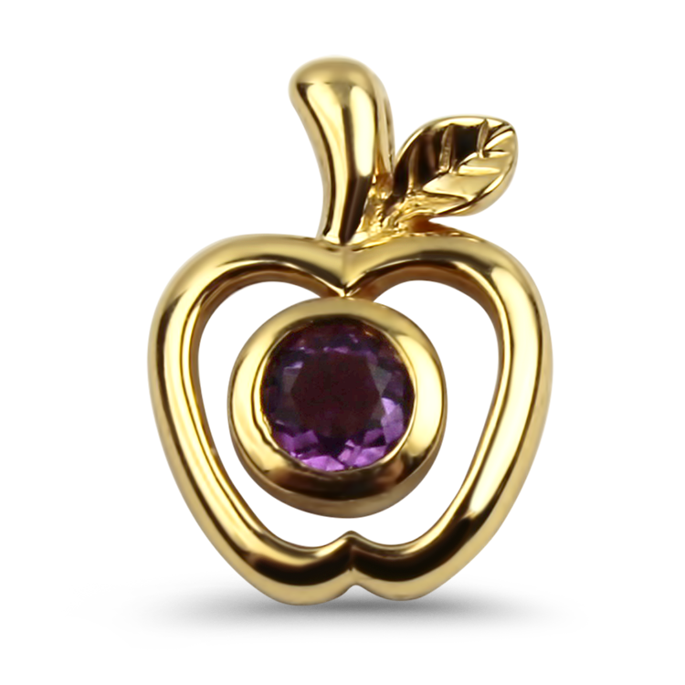 PAGE Estate Necklaces and Pendants Estate 18K Yellow Gold Apple Amethyst Pendant