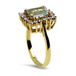 PAGE Estate Ring Estate 18K Yellow Gold Aquamarine & Diamond Ring 6