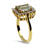 PAGE Estate Ring Estate 18K Yellow Gold Aquamarine & Diamond Ring 6