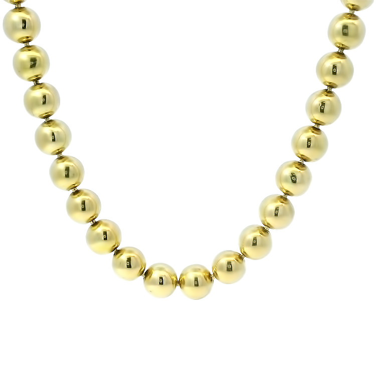 PAGE Estate Necklaces and Pendants Estate 18K Yellow Gold Beaded Link Necklace, 16.5"