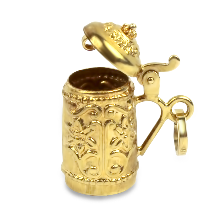 PAGE Estate Necklaces and Pendants Estate 18K Yellow Gold Beer Stein Charm