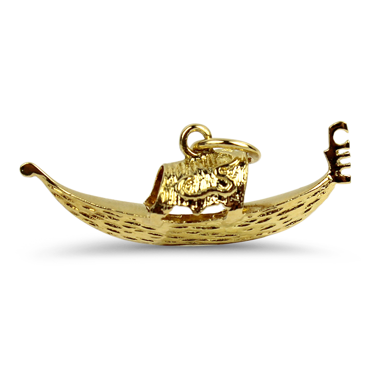 PAGE Estate Necklaces and Pendants Estate 18K Yellow Gold Boat Charm
