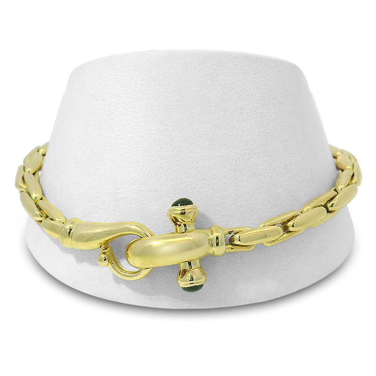 PAGE Estate Bracelet Estate 18K Yellow Gold Brick-Link Sapphire Bracelet