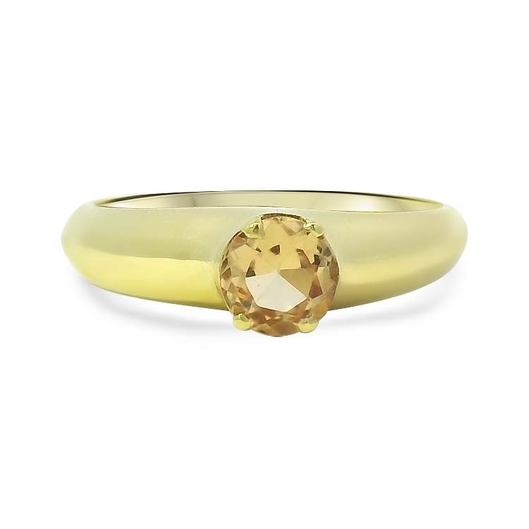 PAGE Estate Ring Estate 18K Yellow Gold Brown Topaz Ring 6.5