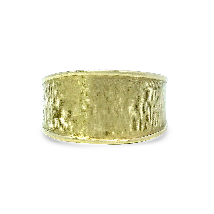 PAGE Estate Ring Estate 18K Yellow Gold Brushed-Finish Crescent-Moon Band