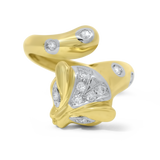 PAGE Estate Engagement Ring Estate 18k Yellow Gold Bypass Fox Ring