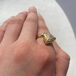 PAGE Estate Engagement Ring Estate 18k Yellow Gold Bypass Fox Ring