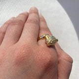 PAGE Estate Engagement Ring Estate 18k Yellow Gold Bypass Fox Ring