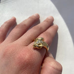 PAGE Estate Engagement Ring Estate 18k Yellow Gold Bypass Fox Ring