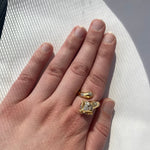 PAGE Estate Engagement Ring Estate 18k Yellow Gold Bypass Fox Ring