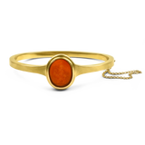 PAGE Estate Bracelet Estate 18k Yellow Gold Carnelian Intaglio Hinged Bracelet