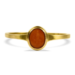 PAGE Estate Bracelet Estate 18k Yellow Gold Carnelian Intaglio Hinged Bracelet