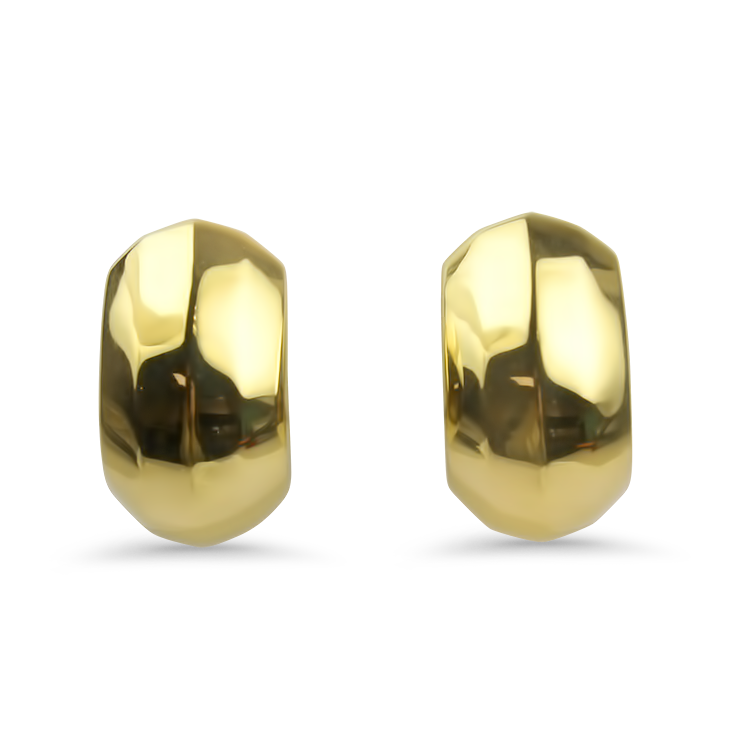 PAGE Estate Earrings Estate 18k Yellow Gold Chunky Huggie Earrings