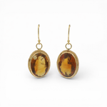 PAGE Estate Earring Estate 18K Yellow Gold Citrine Dangle Earrings