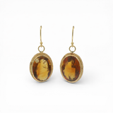 PAGE Estate Earring Estate 18K Yellow Gold Citrine Dangle Earrings