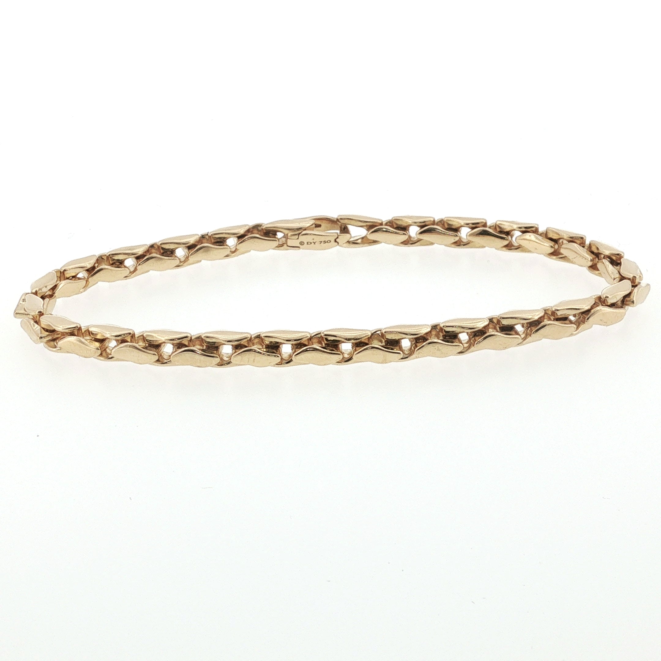 PAGE Estate Bracelet Estate 18K Yellow Gold David Yurman Fluted Link Bracelet - 8.5"