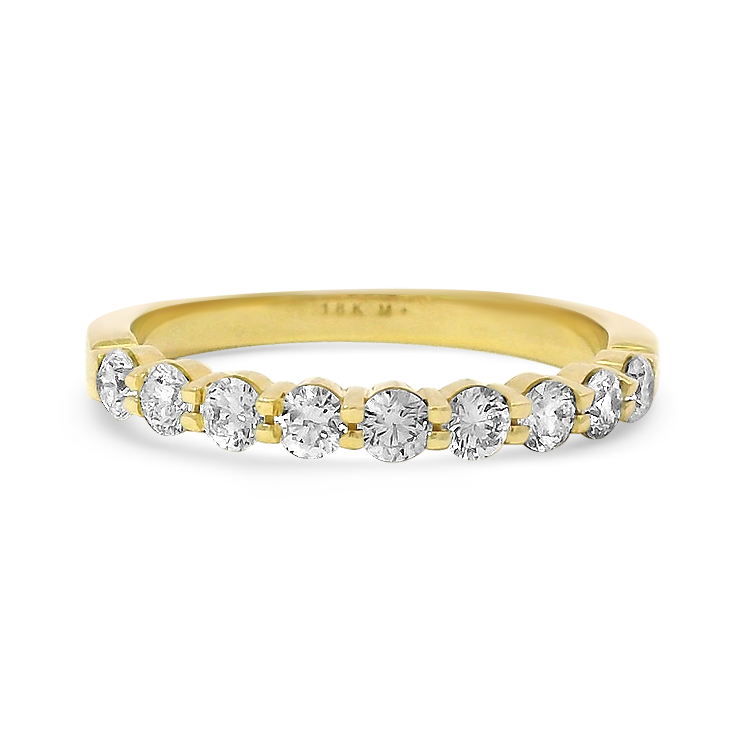 PAGE Estate Wedding Band Estate 18k Yellow Gold Diamond Band 7