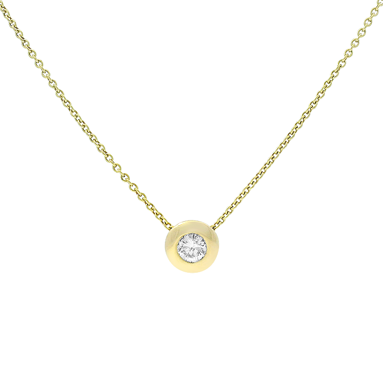 PAGE Estate Necklaces and Pendants Estate 18K Yellow Gold Diamond Bezel Necklace, .50ct