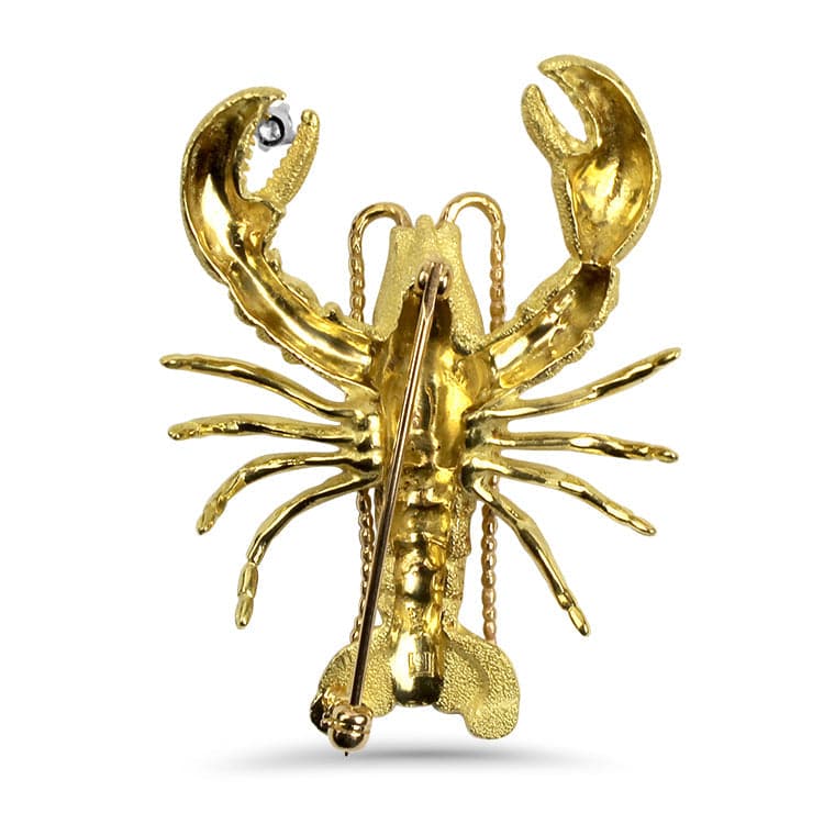 PAGE Estate Pins & Brooches Estate 18K Yellow Gold Diamond Lobster Pin