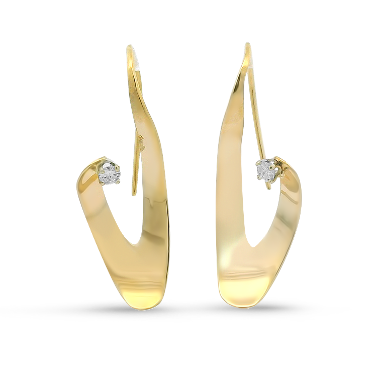 PAGE Estate Earring Estate 18k Yellow Gold Dostie Abstract Diamond Earrings
