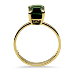 PAGE Estate Ring Estate 18K Yellow Gold Emerald Cut Green Tourmaline Ring 5.25