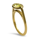 PAGE Estate Engagement Ring Estate 18k Yellow Gold Fancy Yellow Diamond Solitaire Engagement Ring 5.5