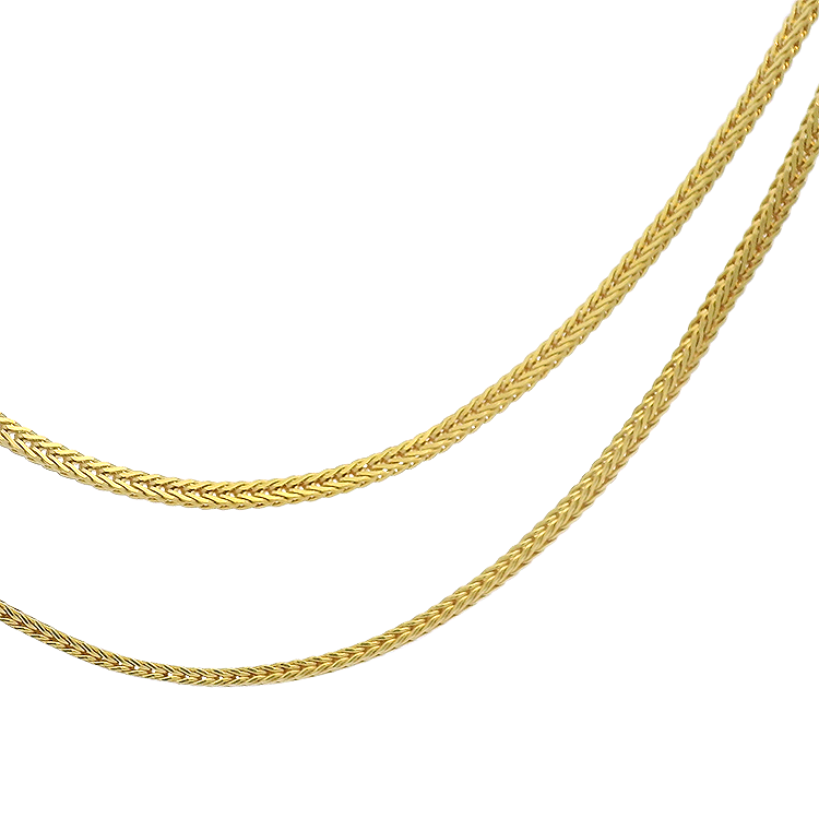 PAGE Estate Necklaces and Pendants Estate 18K Yellow Gold Flat Foxtail Chain Necklace
