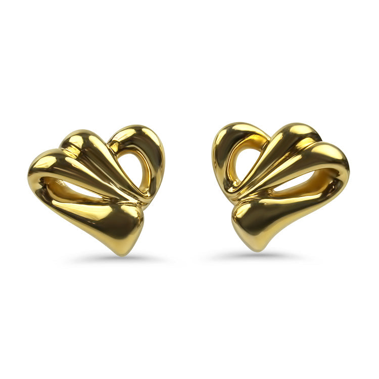 PAGE Estate Earrings Estate 18k Yellow Gold Freeform Stud Earrings