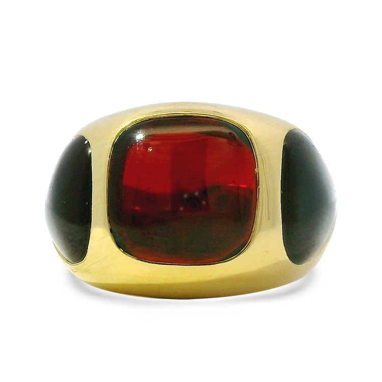 PAGE Estate Ring Estate 18K Yellow Gold Garnet Ring