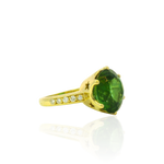 PAGE Estate Ring Estate 18K Yellow Gold  Green Tourmaline & Diamond Ring - 8.44ct