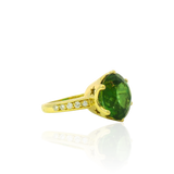 PAGE Estate Ring Estate 18K Yellow Gold  Green Tourmaline & Diamond Ring - 8.44ct