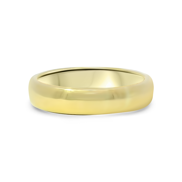 PAGE Estate Wedding Band Estate 18K Yellow Gold Half Round Band 5.75