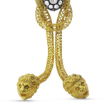 PAGE Estate Necklaces and Pendants Estate 18k Yellow Gold Hercules Knot-Style Lions Head Necklace with Rose Cut Diamonds