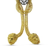 PAGE Estate Necklaces and Pendants Estate 18k Yellow Gold Hercules Knot-Style Lions Head Necklace with Rose Cut Diamonds