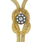 PAGE Estate Necklaces and Pendants Estate 18k Yellow Gold Hercules Knot-Style Lions Head Necklace with Rose Cut Diamonds