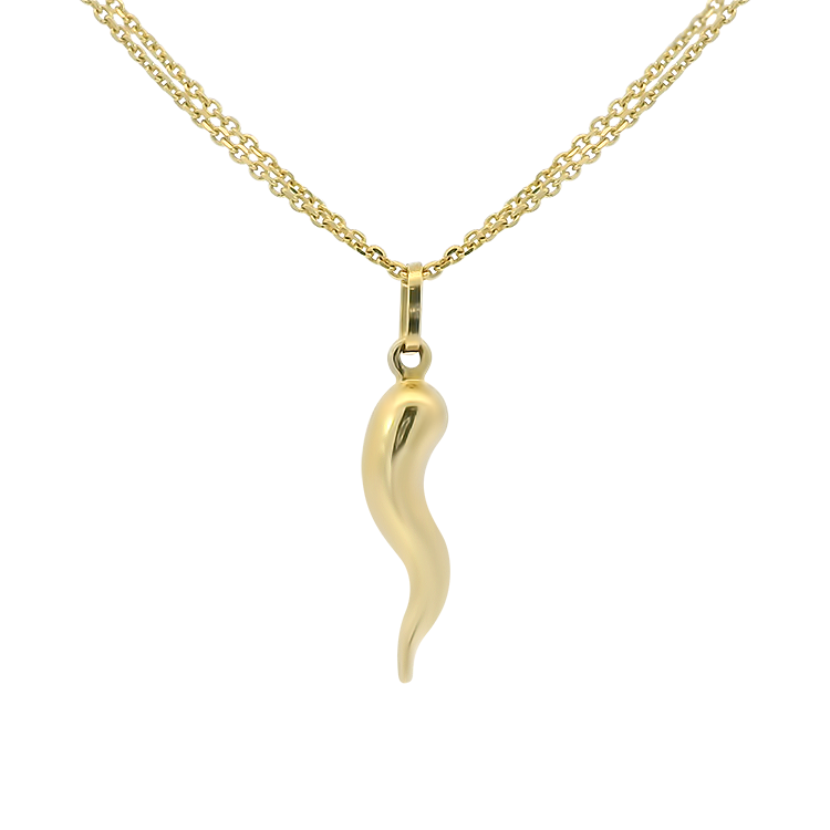 PAGE Estate Necklaces and Pendants Estate 18k Yellow Gold Italian Horn Pendant