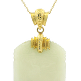 PAGE Estate Necklaces and Pendants Estate 18k Yellow Gold Jade Tablet Pendant