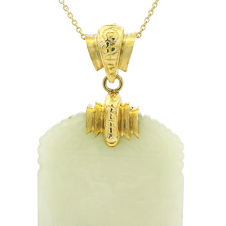 PAGE Estate Necklaces and Pendants Estate 18k Yellow Gold Jade Tablet Pendant