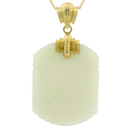 PAGE Estate Necklaces and Pendants Estate 18k Yellow Gold Jade Tablet Pendant