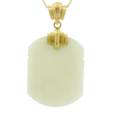 PAGE Estate Necklaces and Pendants Estate 18k Yellow Gold Jade Tablet Pendant