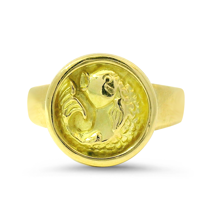 PAGE Estate Men's Jewelry Estate 18K Yellow Gold Koi Fish Ring