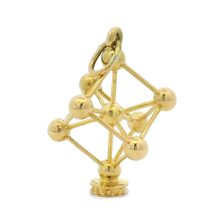 PAGE Estate Charm Estate 18k Yellow Gold Molecule Charm