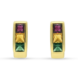 PAGE Estate Earring Estate 18K Yellow Gold Multi-Gem Stud Earrings