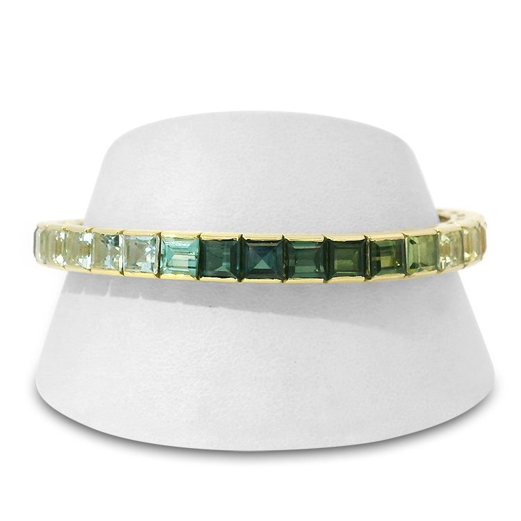 PAGE Estate Bracelet Estate 18K Yellow Gold Multi-Gemstone Line Bracelet