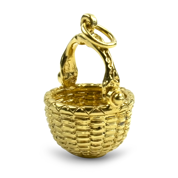 PAGE Estate Charm Estate 18K Yellow Gold Nantucket Nest Basket Charm & Pendant